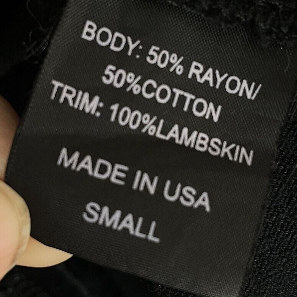 Rails Sz S Black Cargo Dark Academia Utility Jacket Lamb Leather Sleeves $348 - Picture 9 of 9